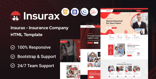 Insurax - Insurance Company HTML Template - Professional Web Solution
