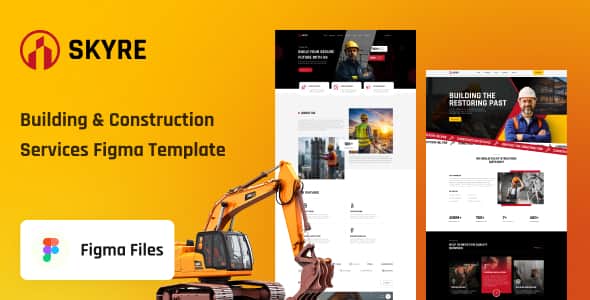 skyre - Building & Construction Services Figma Template UI Kit