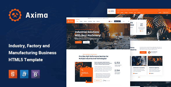 Axima - Factory and Industry HTML5 Template | Responsive UI