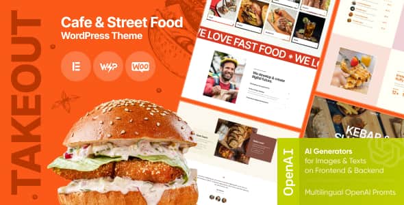 Takeout - Fast Food Delivery Cafe WordPress Theme | Elementor