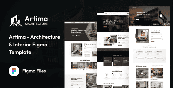 Artima – Modern Architecture & Interior Figma Template | Design Kit