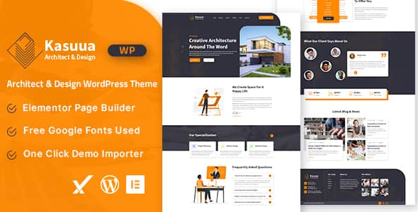 Kasuua – Architect & Design WordPress Theme - Elementor Layouts