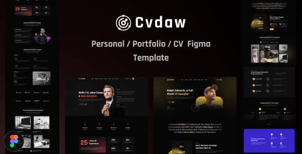 CvDaw | Personal Portfolio Figma Template - Clean UI Kit