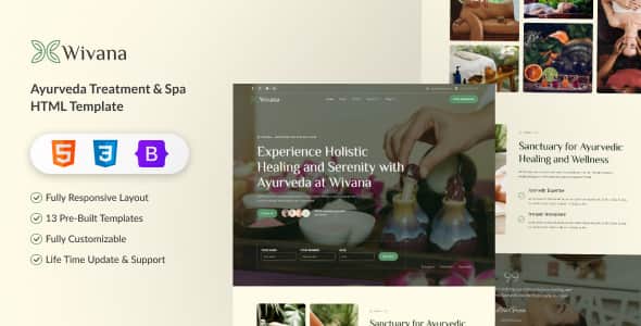 Wivana - Ayurveda Treatment & Spa HTML Template - Bootstrap 5 UI