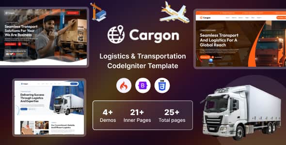 Cargon - Logistics, Cargo & Transportation CodeIgniter Template | PHP