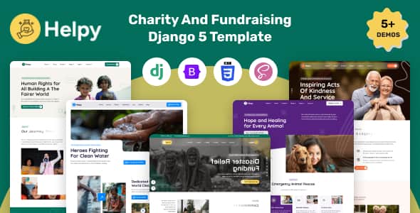 Helpy - Django Charity And Fundraising Template | Bootstrap 5