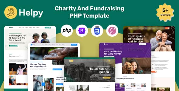 Helpy - Charity And Fundraising PHP Template | Responsive NGO Site