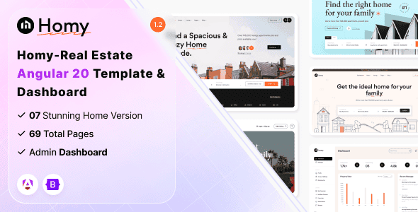 Homy - Real Estate Angular 20 Template & Dashboard | Bootstrap 5