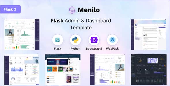 Menilo - Flask Admin & Dashboard Template | Bootstrap 5