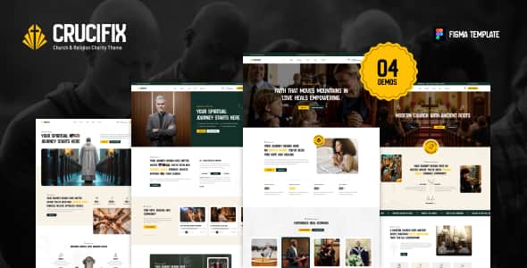 Crucifix - Church & Religion Figma Template | Clean UI Kit