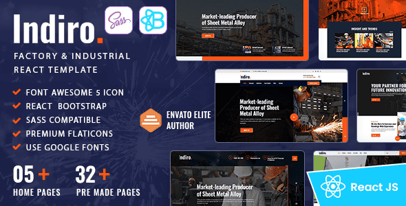 Indiro | Factory and Industry React Template - React Bootstrap