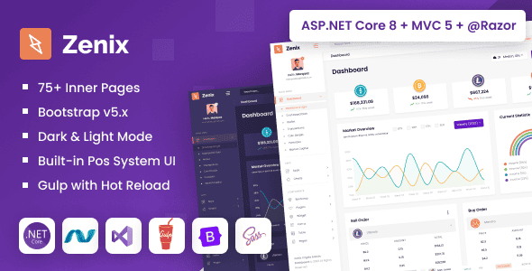 Zenix – ASP.NET Core & MVC Bootstrap Admin Template | Bootstrap 5