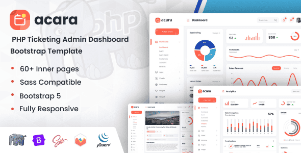 Acara - PHP Ticketing Admin Dashboard Bootstrap Template - Responsive