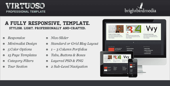 Virtuoso - Responsive Minimalist HTML CSS Template