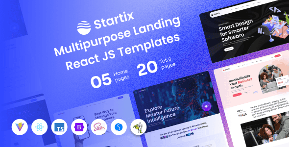 Startix - Multipurpose SaaS Landing React JS Template | React 19