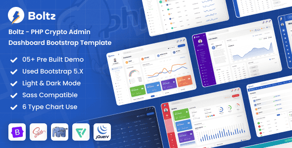Boltz - PHP Crypto Admin Dashboard Bootstrap Template | Clean Code