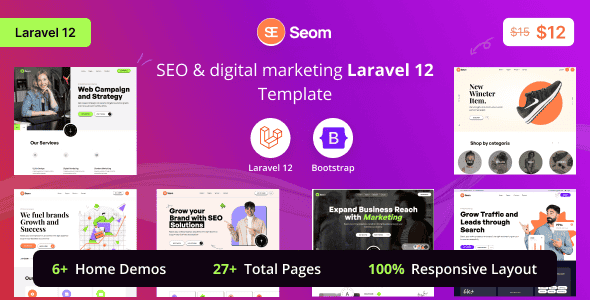 Seom - SEO & digital marketing Laravel 12 Template: Clean & Modern