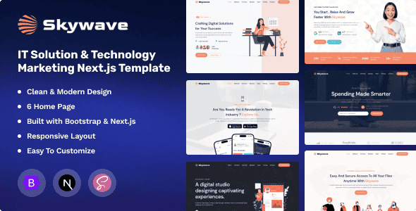 Skywave - Nextjs IT Solution & Technology Marketing Template | Fast UI