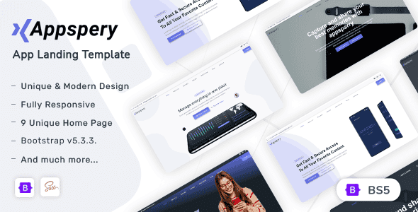 Appspery - Bootstrap 5 App Landing Template | Lightweight UI