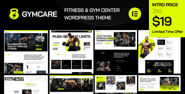 Gymcare - Fitness and Gym WordPress Theme | Elementor Builder