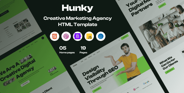 Hunky - Creative Agency & Portfolio HTML Template | Bootstrap 5