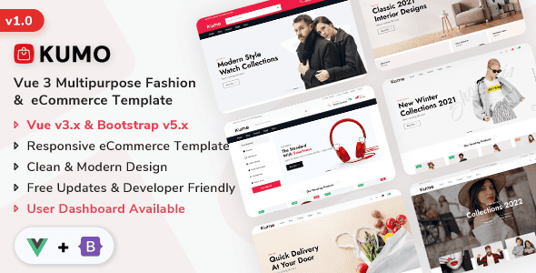 Kumo - Vue Js Multipurpose Fashion & eCommerce Template | Vue 3 UI