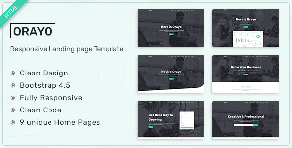 Orayo - Responsive Landing Page Template - Bootstrap 4 HTML5