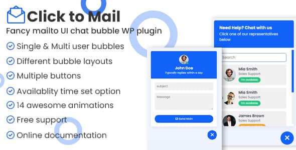 Click to mail - Fancy Mailto UI chat bubbles WordPress plugin