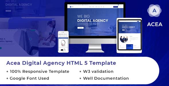 ACEA | Best Digital Agency HTML Template - Clean & Modern Layouts