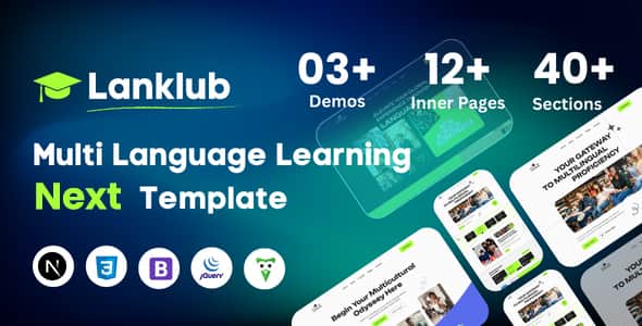 Lanklub - Education & Online Course Next JS Template - Responsive UI