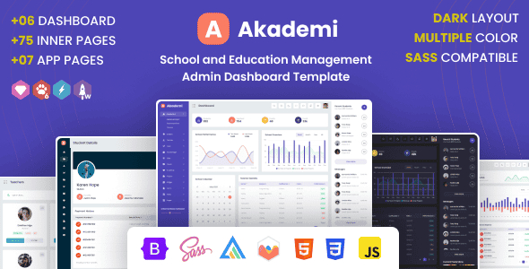 Akademi : Bootstrap School and Education Management Admin Dashboard Template