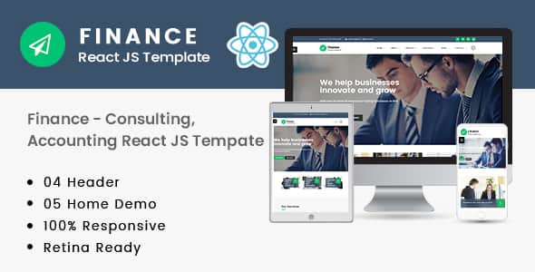 Finance – Consulting, Accounting React JS Template - Responsive