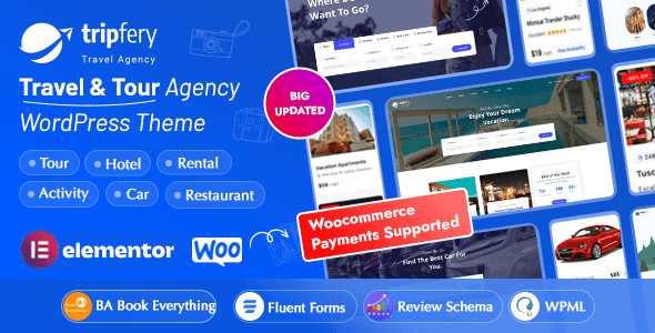 Tripfery - Travel & Tour Booking WordPress Theme | Elementor