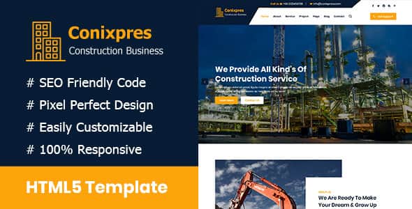 Conixpress - Construction Business HTML5 Template | SEO Friendly