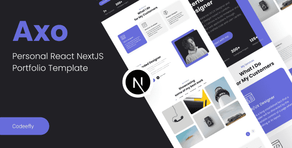 Axo personal portfolio React NextJs Template - Modern OnePage