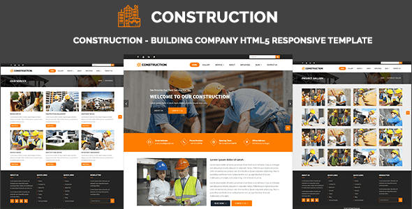 Construction - Building Company HTML5 Responsive Template | SEO Ready