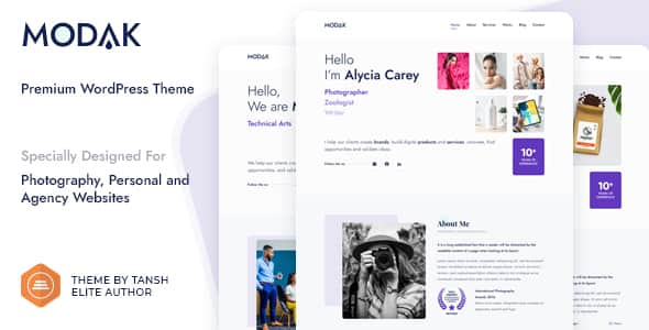 Modak - One Page WordPress Theme | Fast Elementor Agency