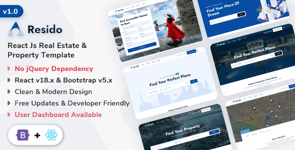 Resido - React Js Real Estate Template | Modern UI