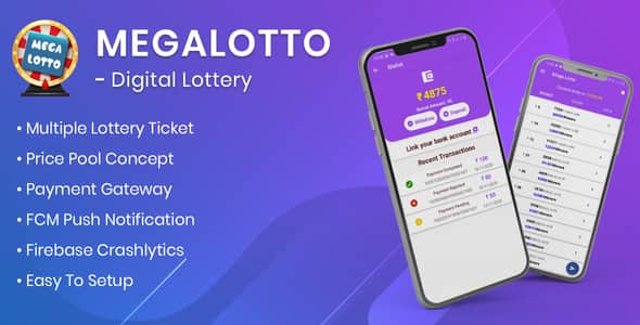 MegaLotto - Digital Lottery App - Android & PHP Source Code