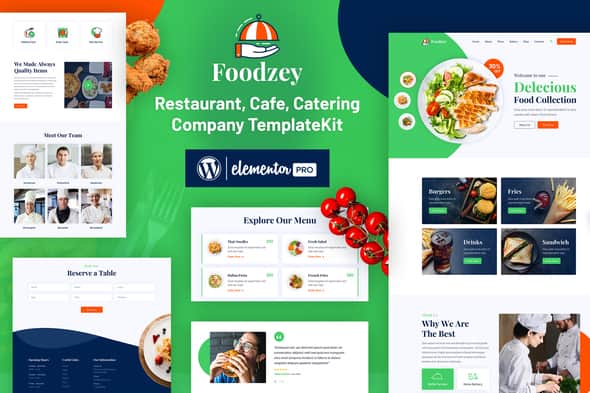 Foodzey - Restaurant Elementor Template Kit | Fast & Responsive