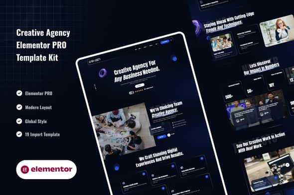 Wiragen - Creative Agency Elementor Pro Template Kit | Clean UI