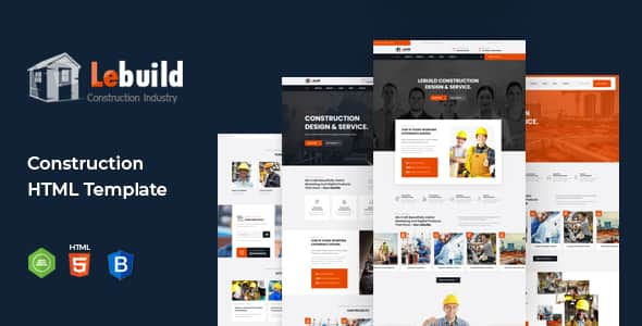 Lebuild - Construction Industry Company HTML Template | Bootstrap 4