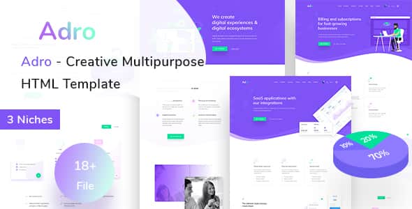Adro - Multipurpose Creative HTML Template: Responsive & Modern Design