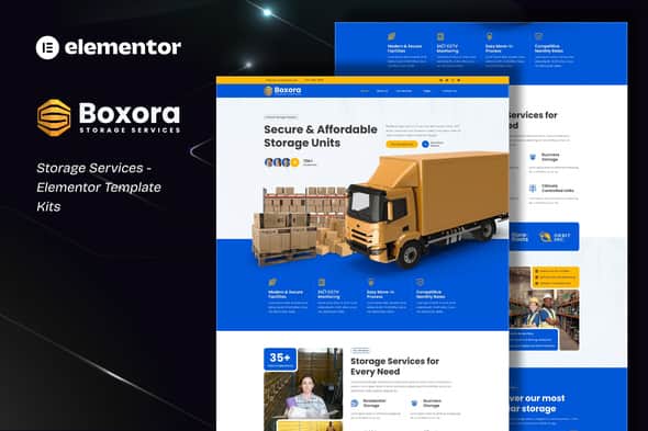 Boxora - Storage Service Elementor Template Kit | No-Code WP Kit