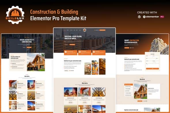 Buildlux - Construction Elementor Pro Template Kit - Flexbox Ready