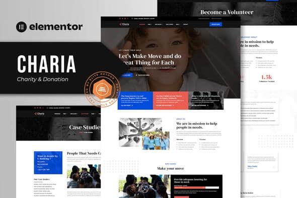 Charia - Charity & Donation Elementor Template Kit | NGO Templates