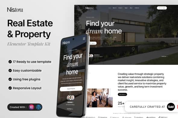 Nistora - Real Estate & Property Elementor Template Kit - Responsive