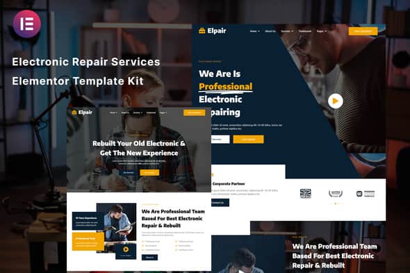 Elpair - Electronic Repair Services Elementor Template Kit | Clean UI