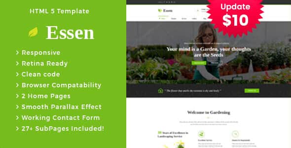 Essen - Gardening and Landscaping HTML Template | Clean Design