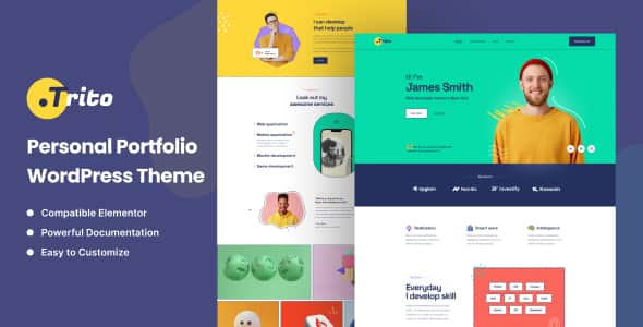 Trito - Personal Portfolio WordPress Theme - Elementor Ready